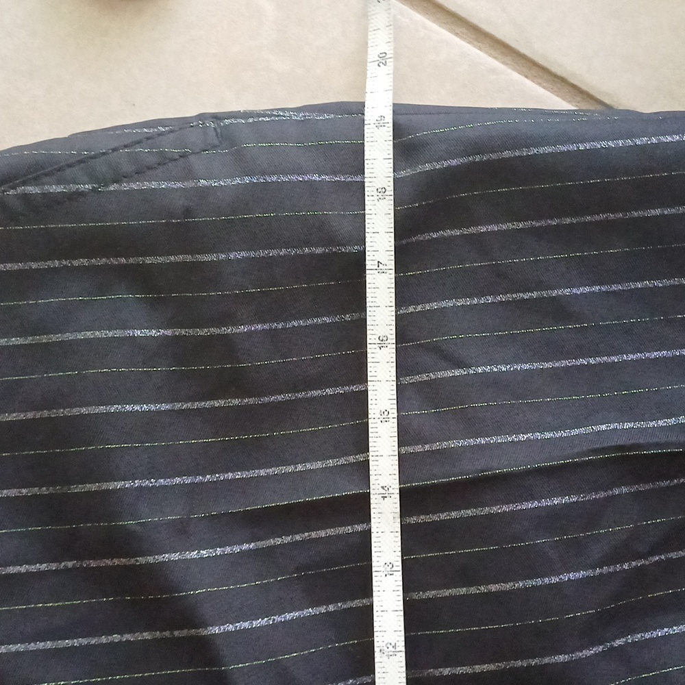 🔥🔥🔥Marc Jacobs black metallic pinstripe crop flat front chinos 8 NWT - Picture 4 of 16